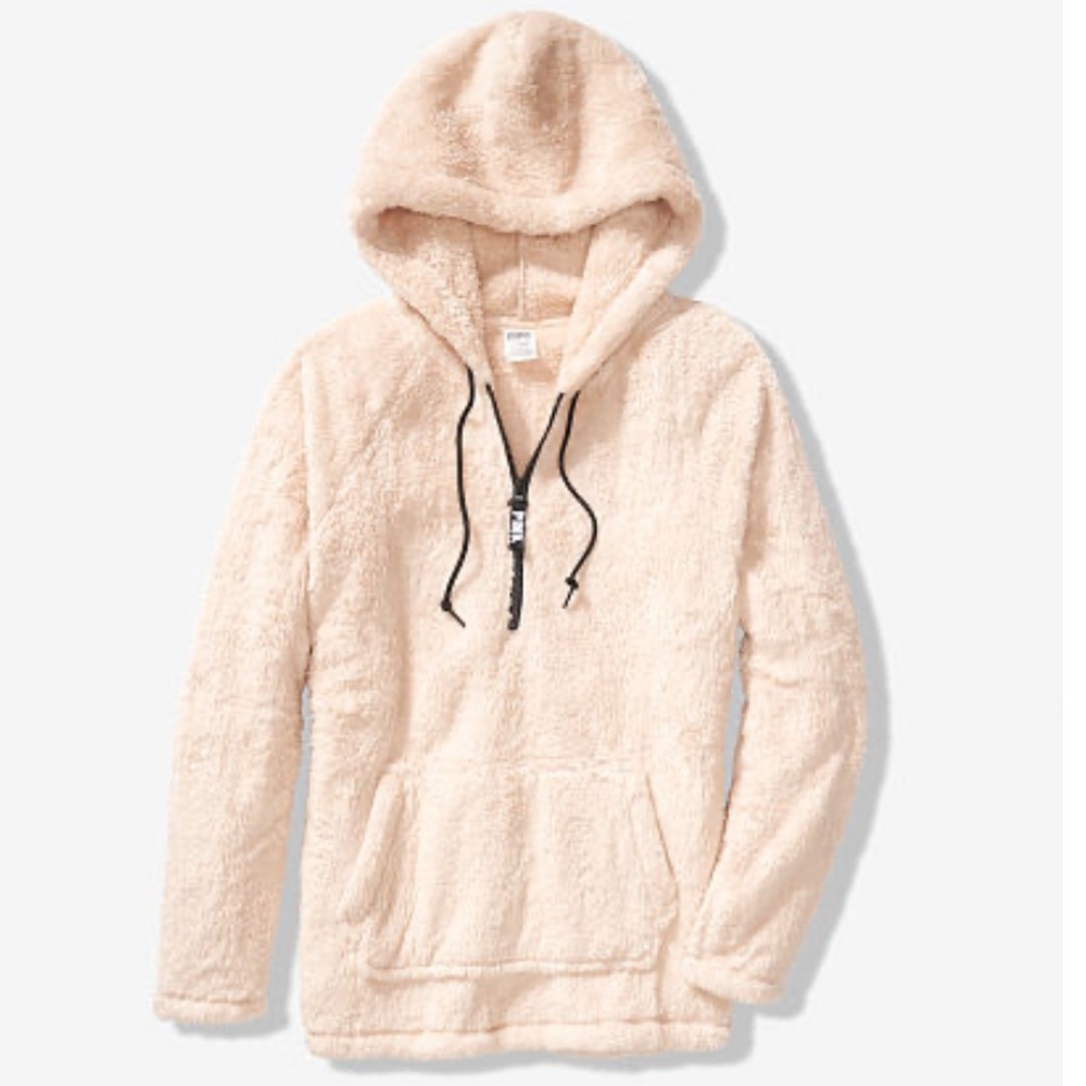 VS Pink Teddy Half-Zip Pullover